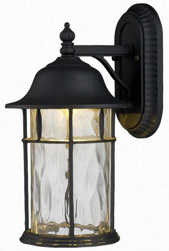 Lapuente 1-light 17""h All-weather Outdoor Patio Wall Mount  - 17&quuot;"hx10""w, Black