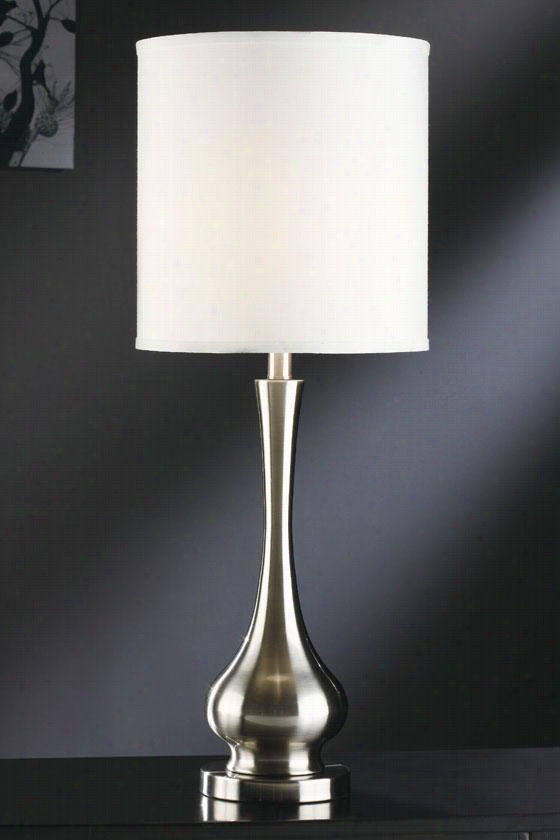 Leah Table Lamp - 31.75""h, Silver Nickel