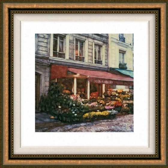 Les Foralies Framed Wall Art - 32""hx32""w, Floated Gold