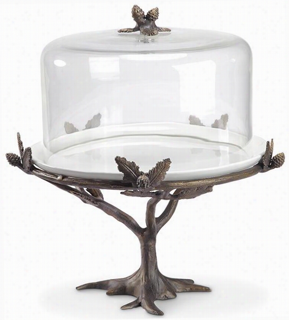 Lodge Cake Stand - 15""hx14""wx14""d, Rubbed Iron