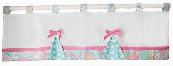 Lucy Valance - 15""hx54""w, Aqua B Lue