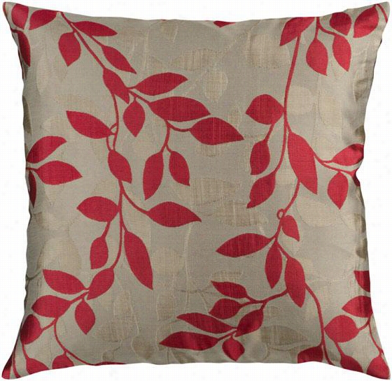 Madeline Decorative Pillow - 18""hx18""w Polyester, Red