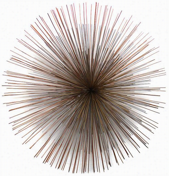 Metal Burst Wall Sculpture - 32&qto"diameteex10""d, Golden