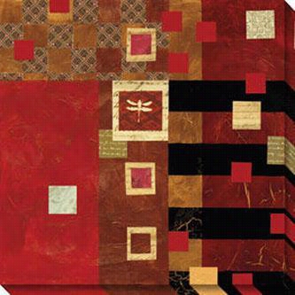 Moving Layers And Squares Ii Canvas Wall Art - Ii, Red