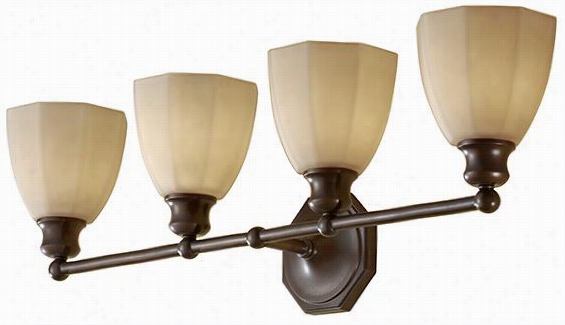 Nella 4-light Vanity Lighting - 9.5""hx29.75""wx7.25""d, Oil Rubbed Brone