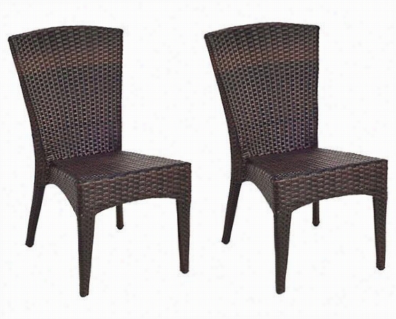 Newcasle Wicker All-weather Outdoor Patio Dining Chai Rs - Set Of2 - Set Of 2, Brown