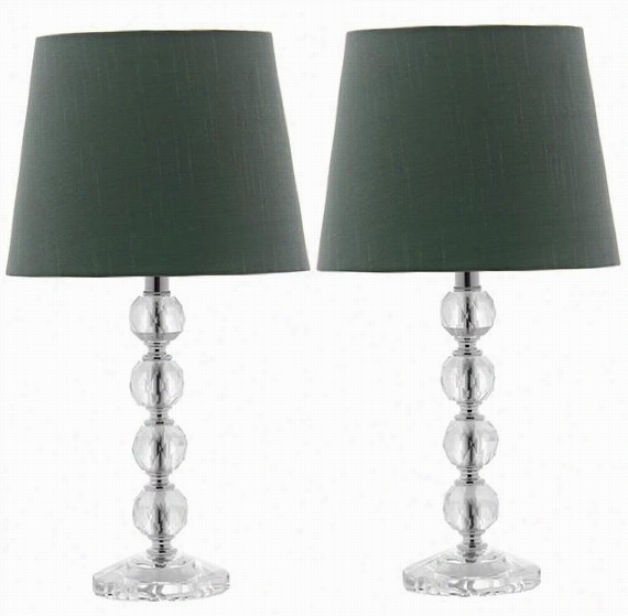 Nola Crystal Ball Accent Lamps - Set Of 2 - Set Of 2, Beige