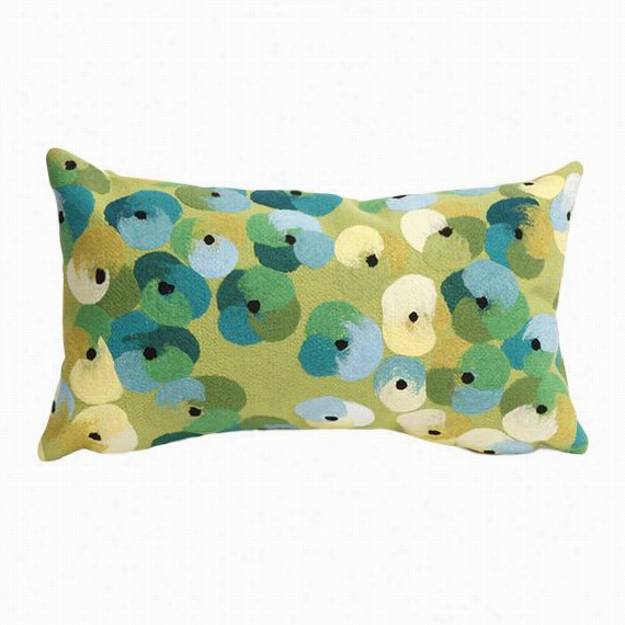 Pansy All-wetaher Outdoor Patio Pillow - 12""hx20""w, Lime Green