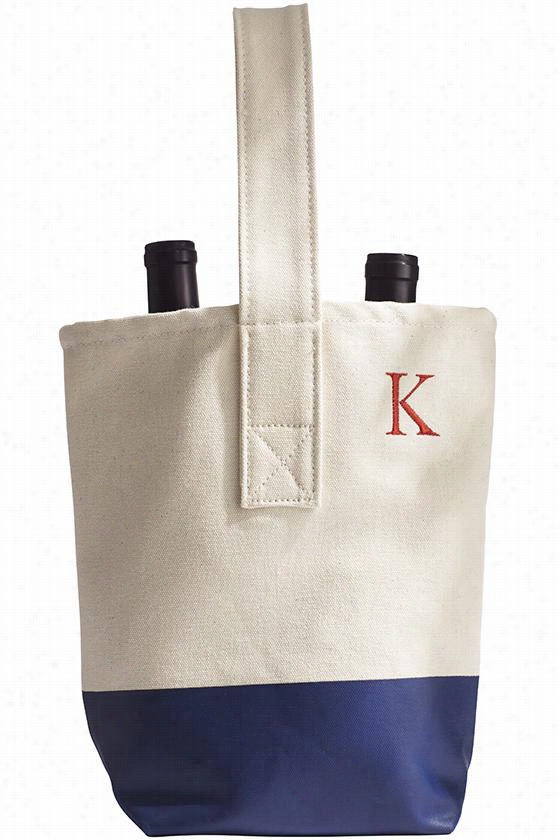 Persoanlized Disguise Dipped Wine Tote - 16"&;quot;hx6""wx""d, Navy  Blue