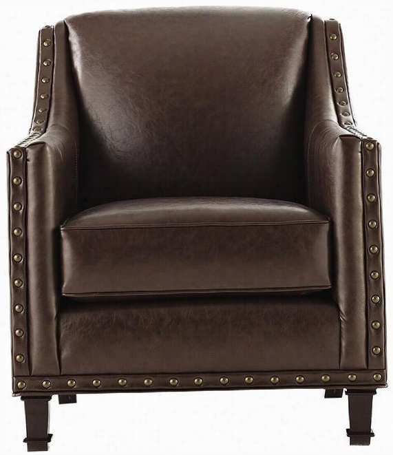 Rockford Leather Chair - 34""hx29"&qout;w, Brown