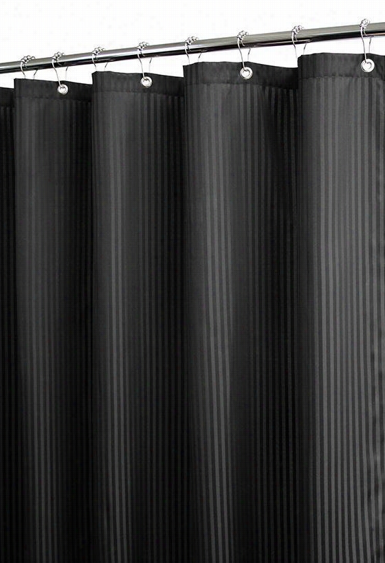 Satin Stripe Sho Wer Curtain - 72"";hx72""w, Black