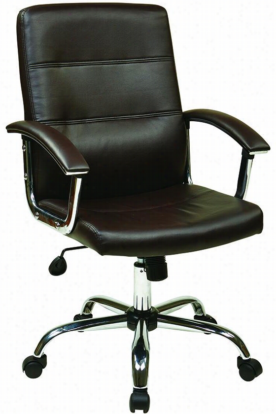 Sebastian Office Chair - 3 8.75"&"""hx24.25&quo"&aiot;&"w, Coffee Brown  Swivel Chairs