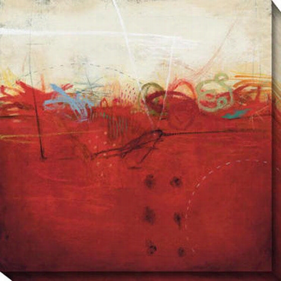 Shifting Sand I Canvas Wall Art - I, Red
