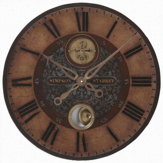 Simpson Starkey Wall Clock  - 23 X 23 X 2.75&q Uot&;quot;, Weathered Brass