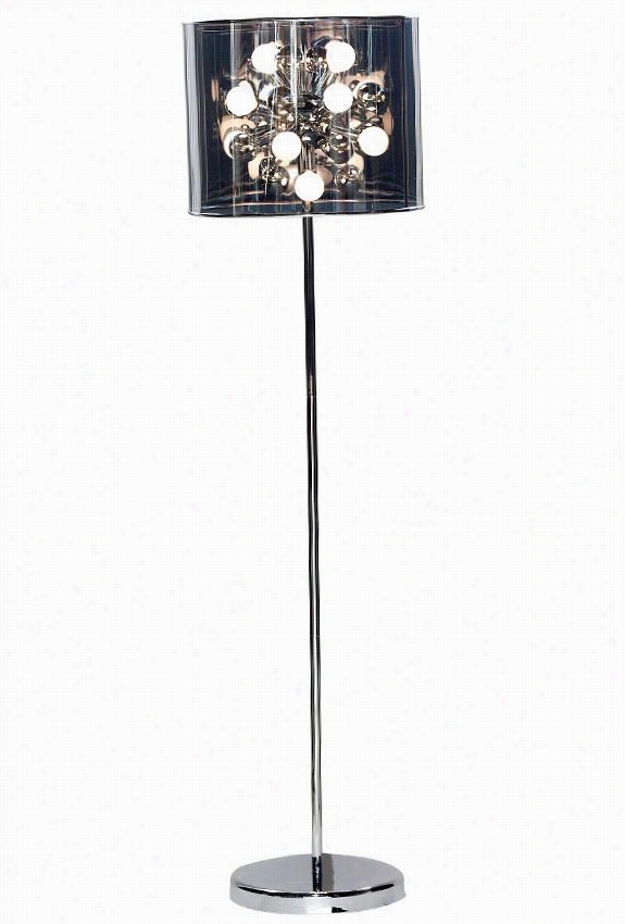 Starburst Floor Lamp - 60""hx16""diameter, Silver