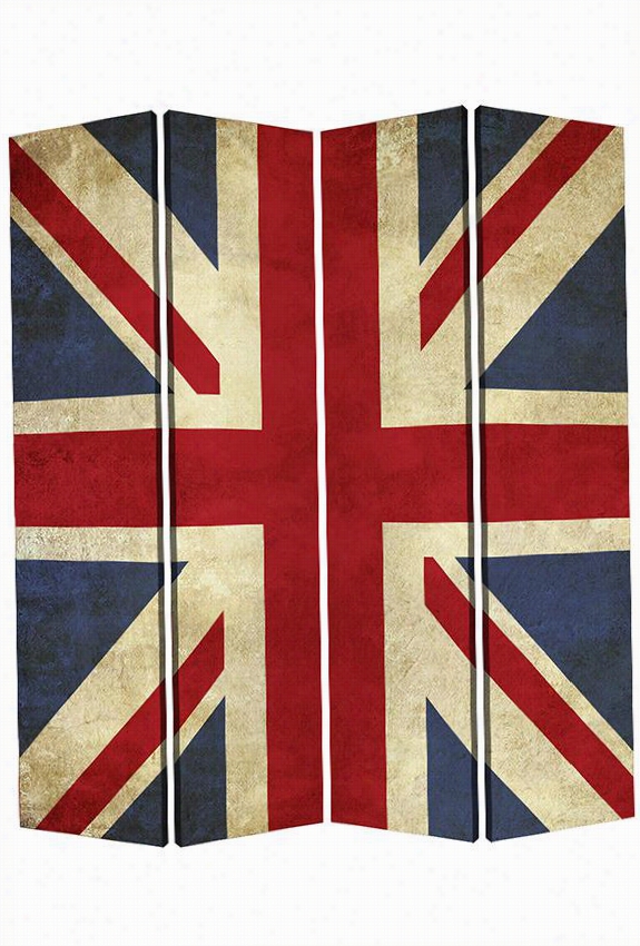 Union Jack Screen - 72""hx48""wx2""d, Multi