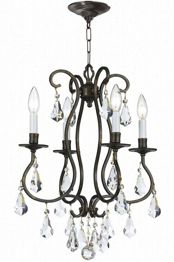 Vivie Nne 4-light Mini Chandelier - 20.5""hx16""diame, Black