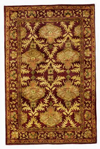 William Morris I Rug - 9'6""x13'6"", Wine/gold