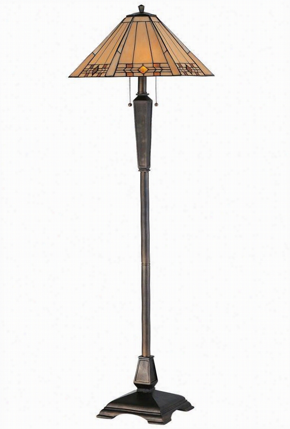 Willow Art Glass Portables Flooor Lamp - 59&qu Ot;"h, Bronze