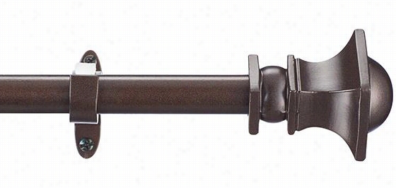 All-weather Outdoor Patio Curtain Rod With Half-round Finil - 28-48""l, Oil-rubbed Bonze