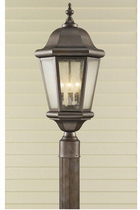 Anderson All-weather Outdoor Patio Light Post - Three Light, Bronzze