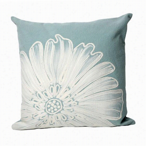 Antique Medallion All-weather Outdoor Patio Pillow - 12&qot;q&uot;hx20""w, Aqua Blie