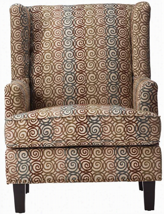 Ashton Wing  Chair - 42.25""h2x9.50""w, Wvn Scll Mlbrwn