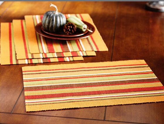 Atwood Stripe Pla Cemats - Set Og 4 - 4pc Set, Brown