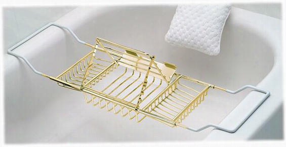 Bathtub Caddy With Reading Rack - 21.5""hx8""wx2""d, Copper Brass