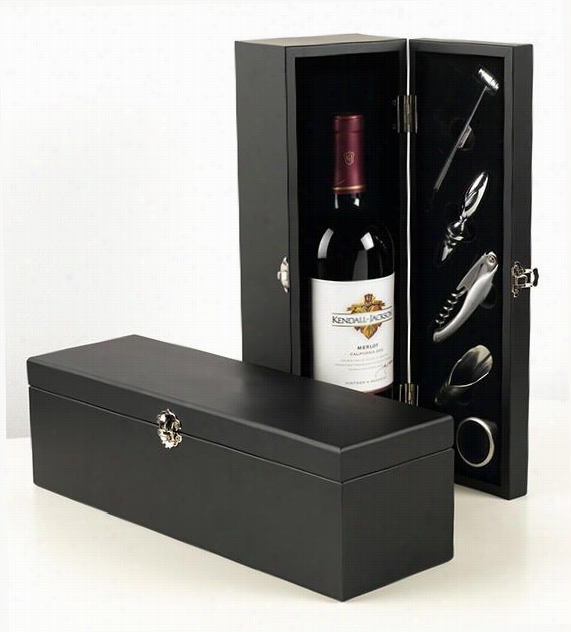 Negro 5-piece Wine Accessory Set - Wicked Wine Box, Brown