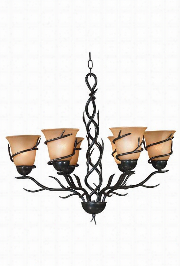 Branches Chand Elier - 6-light, Bronze