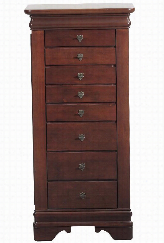 Bfielle Jewelry Armoire - 43""hx 20""wx15"",d Brick Red