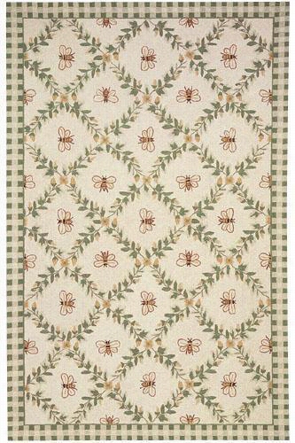 Bumblebee Area Rug - 4'6""x6'6"" Oval, Ivory