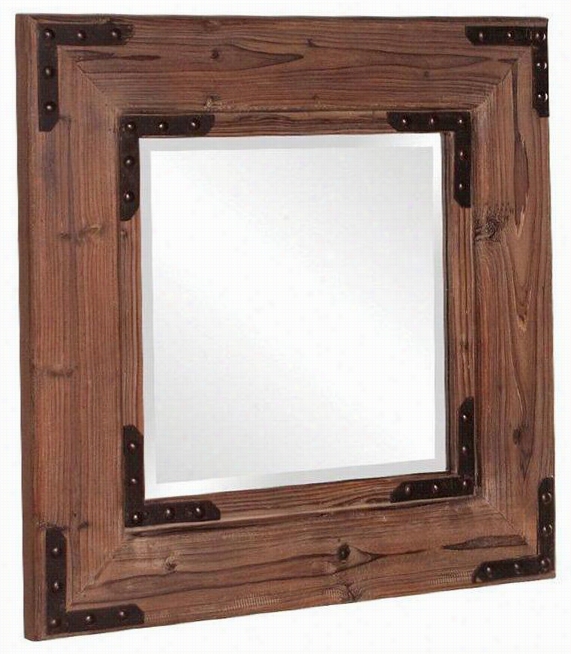 Caldell Wood Mirror - Square, Natural Wood