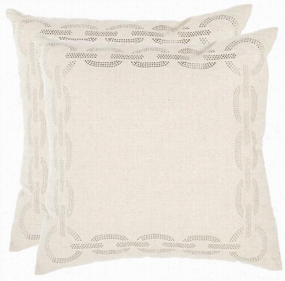 Chainlin Pillow - Set Of 2 - 18""hx18""wx4&qut;&quo T; D, White