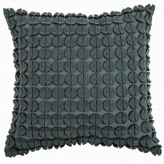 Circles Flet  20"" Pillow - 20""hx20""wx4""d, Gray