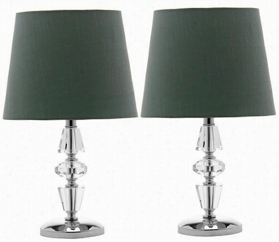Crescendo Crystal Accent Lamps - Set Of 2 - Set Of 2, Lawn