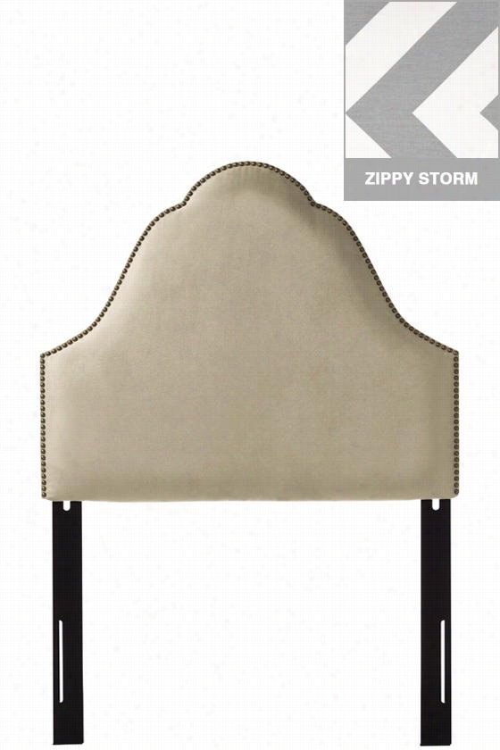 Custom Cadbury Uphol Stered  Headboard - Twin, Zippy Storm