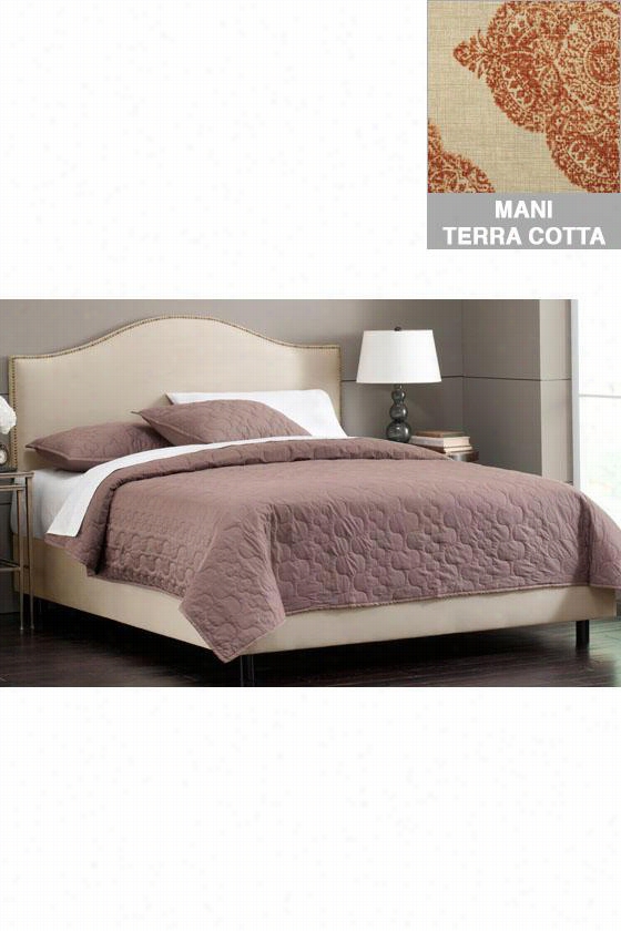 Custom Concord Upholstered Bed - Twin, Mani Terracotta