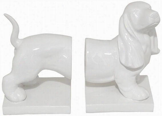 Dog Bookends - Set Of 2 - Set Of 2, White