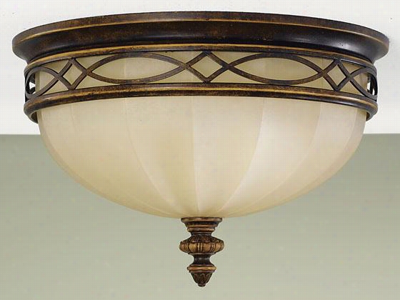 Drawing Room Flush Mount - 9""h X 114""w, Brown Wood