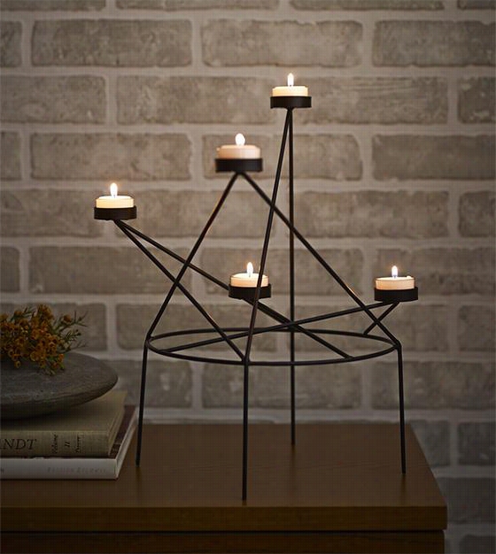 Fired Up Candelabra - 15.25""hx9.5""wx9..5""d, Lback