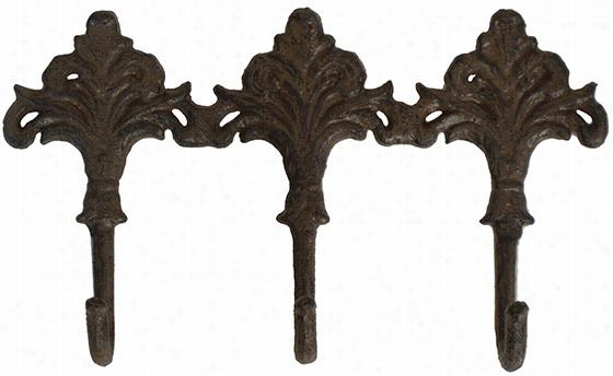 Florence Wall Hook - Acanthus, Brown