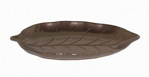 Foglia  Plate - Medium, Bronze