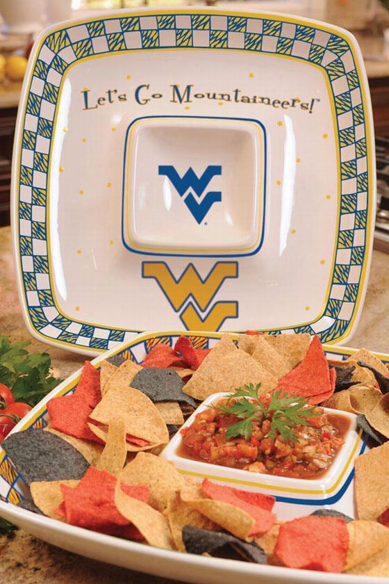 Gameday Chip And Dip Platter -college Teams West Virginia