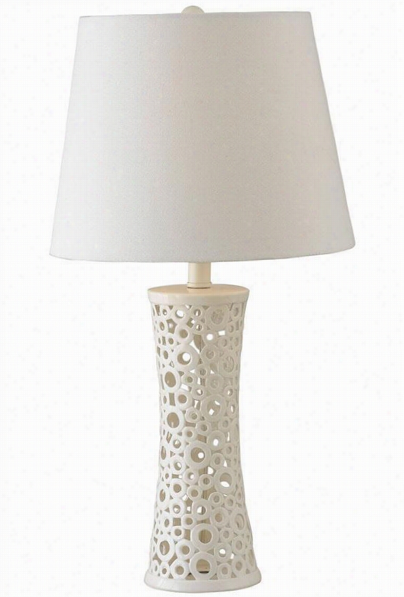 Glover Table Lamp - 26""h,g Loss Whiite