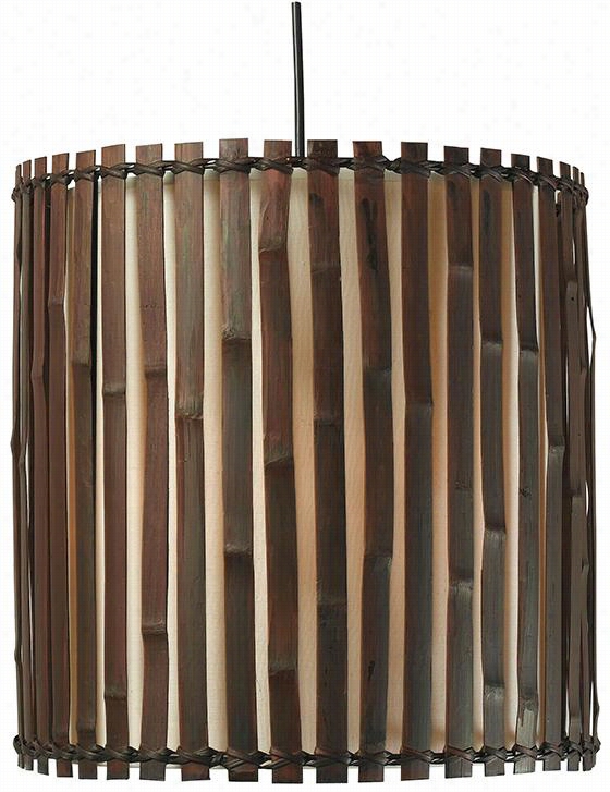 Grove 1-light Pendannt - 15""hx15""diammeter, Dark Bamboo