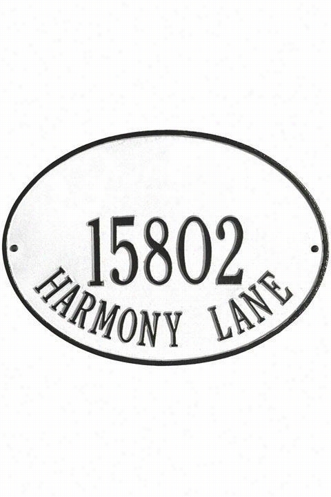 Ha Wthorne Two-line Estate Wall Address Plaque  Estate/two Line, White
