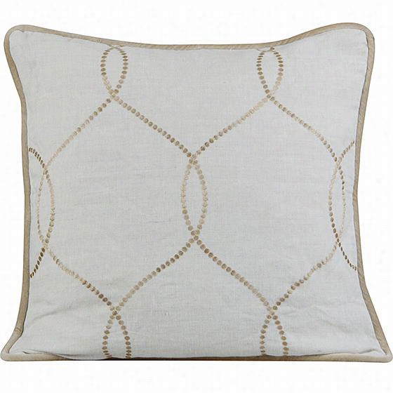 Hayley Embroidered Pilow - 20"&uot;hx20""w, Ivory