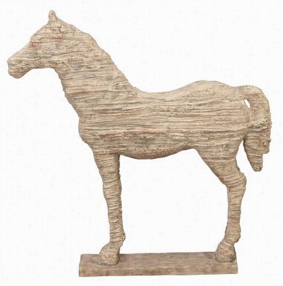 Horse Statue - 19&qu Ot;"hx12""wx 3""d, Ivory